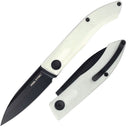 Real Steel Stella Folding Knife 3" Black VG-10 Steel Blade And White G10 Handle 7051BW -Real Steel - Survivor Hand Precision Knives & Outdoor Gear Store