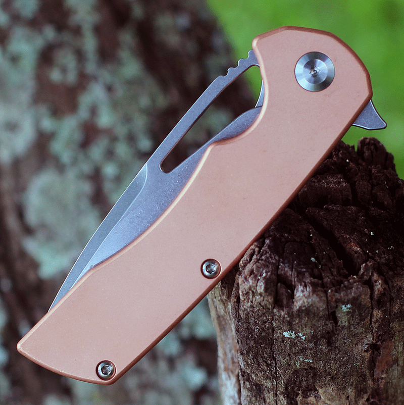 Kansept Kryo Framelock Folding Knife 3.5" S35VN Steel Blade Anodized Copper Handle 001C1 -Kansept Knives - Survivor Hand Precision Knives & Outdoor Gear Store