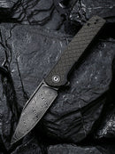 Civivi Cachet Framelock Folding Knife 3.5" Damascus Steel Clip Point Blade Stainless/Dark Green Micarta Inlay Handle VC20041BDS1 -Civivi - Survivor Hand Precision Knives & Outdoor Gear Store