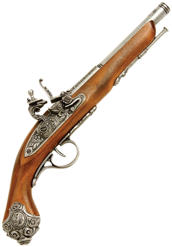 Denix 18th Century Flintlock Pistol Non-Firing Replica Wood Stock With Gray Finish Metal Barrel 1077G -Denix - Survivor Hand Precision Knives & Outdoor Gear Store