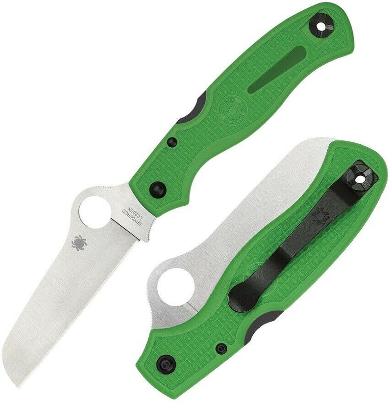 Spyderco Atlantic Salt Lockback Folding Knife 3.63" LC 200 N Tool Steel Blade Green Bi-Directional Texture FRN Handle C89FPGR -Spyderco - Survivor Hand Precision Knives & Outdoor Gear Store