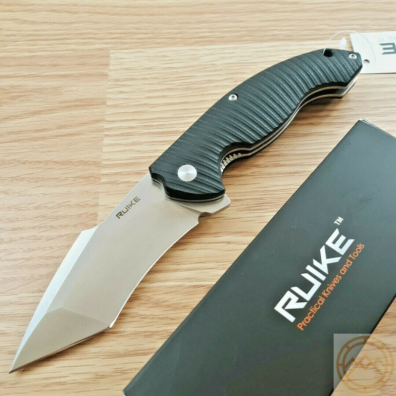 RUIKE P851 Linerlock Folding Knife 3.5" 14C28N Steel Blade Black Sculpted G10 Handle EP851B -RUIKE - Survivor Hand Precision Knives & Outdoor Gear Store