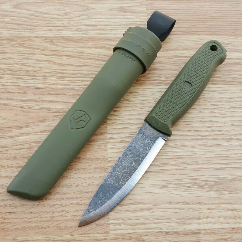 Condor Terrasaur Fixed Knife 4.25" 1095HC Steel Blade Green Polypropylene Handle TK394341 -Condor - Survivor Hand Precision Knives & Outdoor Gear Store