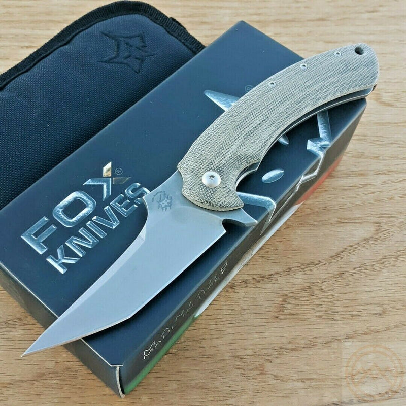 Fox Geco Folding Knife 3.25" Bohler N690 Steel Blade Micarta / Titanium Handle 537SW -Fox - Survivor Hand Precision Knives & Outdoor Gear Store