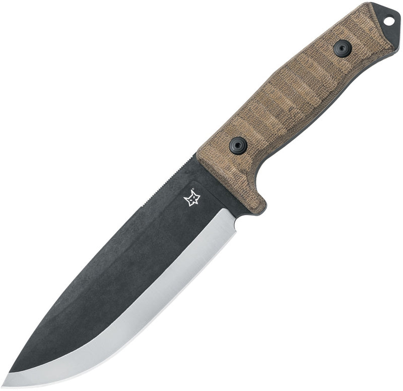 Fox Bushman Fixed Knife 6.25" D2 Tool Steel Blade Natural Canvas Micarta Handle 609OD -Fox - Survivor Hand Precision Knives & Outdoor Gear Store