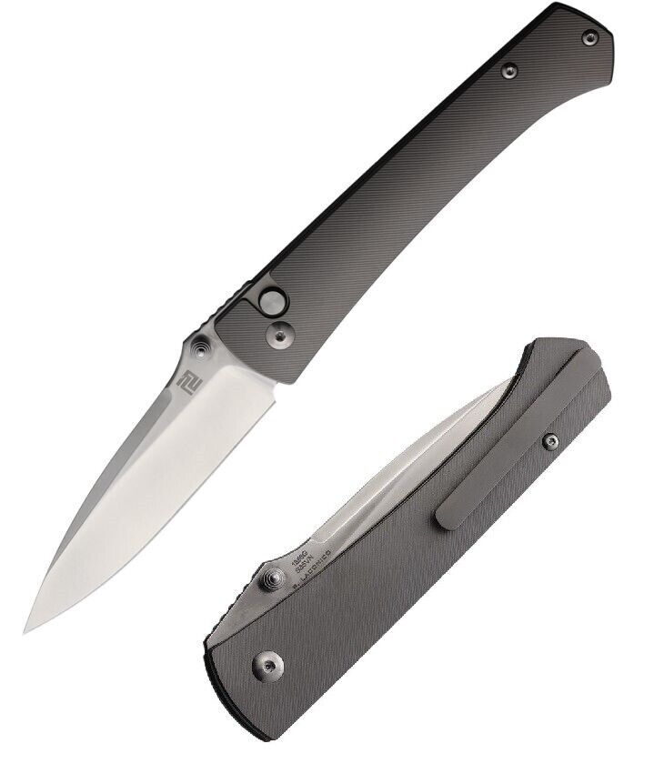 Artisan Andromeda Folding Knife 3.5" CPM-S35VN Steel Drop Point Blade Gray Titanium Handle Z1856GGY -Artisan - Survivor Hand Precision Knives & Outdoor Gear Store