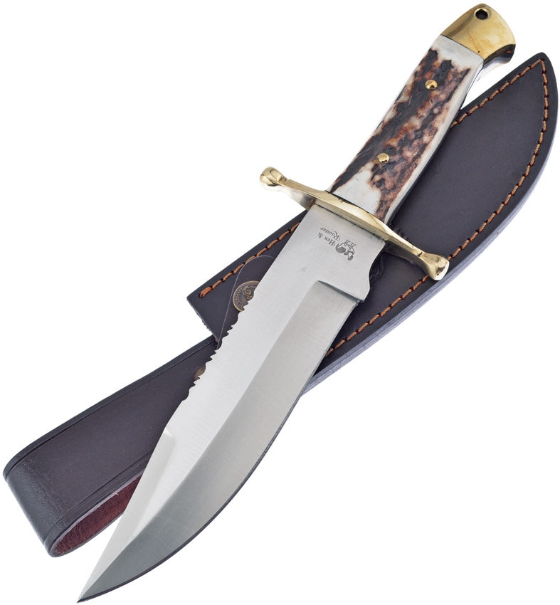 Hen & Rooster Fixed Knife 7" 440 Steel Bowie Full Tang Blade Deer Stag Handle 0040 -Hen & Rooster - Survivor Hand Precision Knives & Outdoor Gear Store