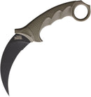 Cold Steel Tiger Fixed Knife 4.75" AUS-8A Steel Karambit Blade Dark Earth Grix-Ex With Kray-Ex Overmold Handle 49KSTDEBK -Cold Steel - Survivor Hand Precision Knives & Outdoor Gear Store