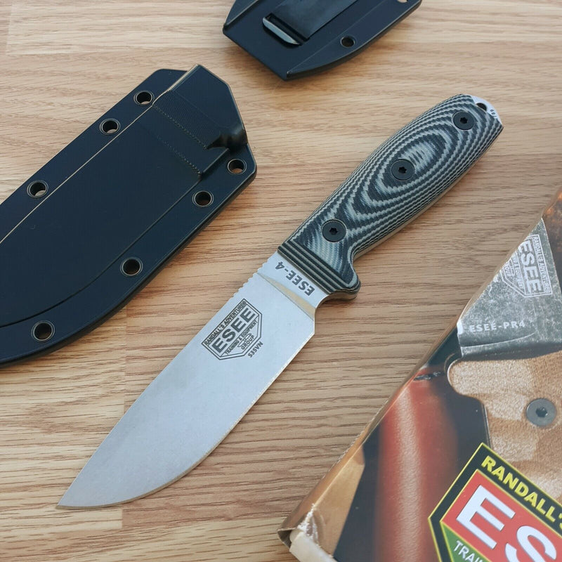 ESEE Model 4 Fixed Knife 4.5" S35VN Steel Drop Point Blade Black And Gray Sculpted G10 Handle 4PS35VO2 -ESEE - Survivor Hand Precision Knives & Outdoor Gear Store