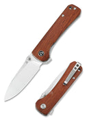 QSP Knife Hawk Folding Knife 3.25" Sandvik 14C28N Steel Blade Mkuruti Wood Handle 131O1 -QSP Knife - Survivor Hand Precision Knives & Outdoor Gear Store