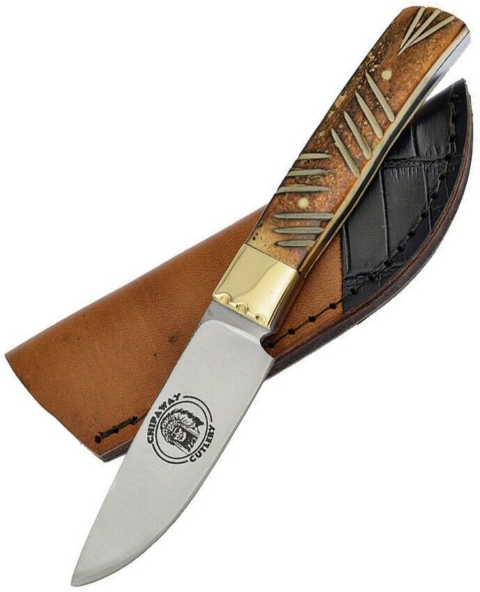 Frost Cutlery Little Fox Skinner Fixed Knife 3.5" Stainless Steel Blade Torch Bone Handle W986TB -Frost Cutlery - Survivor Hand Precision Knives & Outdoor Gear Store