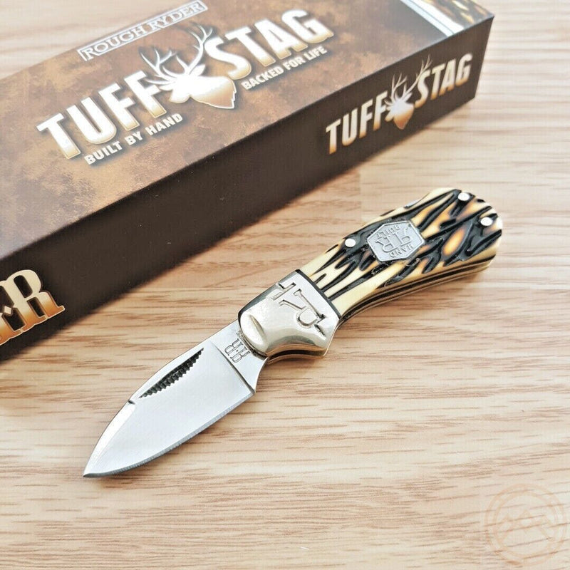 Rough Ryder Tuff Cub Folding Knife 440 Steel Drop Point Blade Imitation Stag Handle 2364 -Rough Ryder - Survivor Hand Precision Knives & Outdoor Gear Store