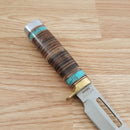Rough Ryder Fixed Knife 4.5" Stainless Steel Skinner Blade Leather And Turquoise Handle 2390 -Rough Ryder - Survivor Hand Precision Knives & Outdoor Gear Store