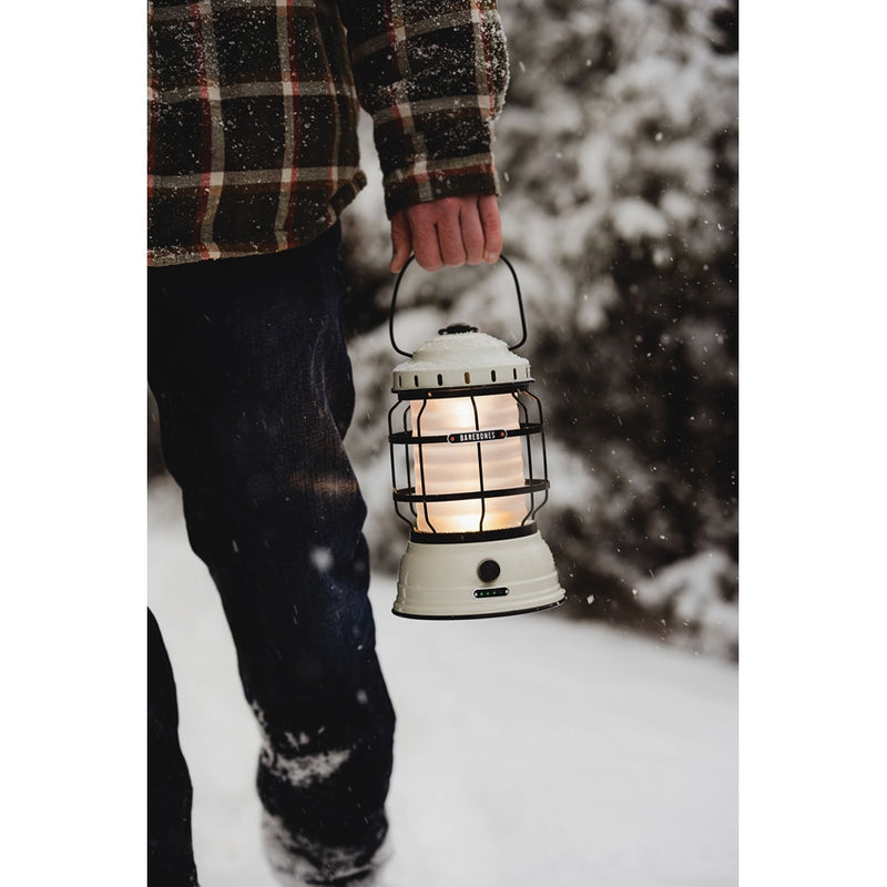 Barebones Living Forest Lantern Vintage 6" x 9.5" x 6" Warm Ambient LED Light Stamped Steel/Plastic/Rubber Construction RE162 -Barebones Living - Survivor Hand Precision Knives & Outdoor Gear Store