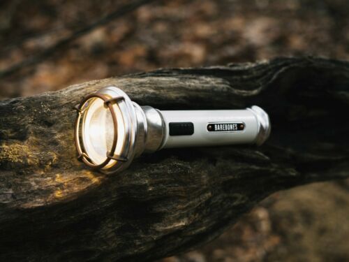 Barebones Living Flashlight Vintage White Rechargeable Aluminum Steel Construction RE190 -Barebones Living - Survivor Hand Precision Knives & Outdoor Gear Store