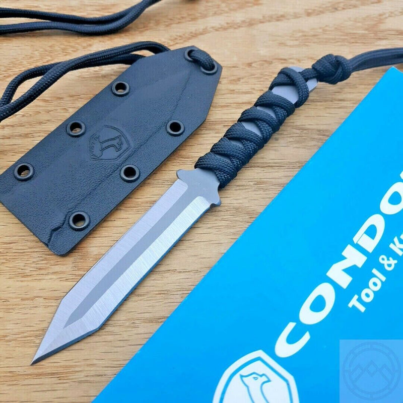 Condor Neck Gladius Fixed Knife 3.13" 1075HC Steel Blade Wrapped Paracord Handle TK1824312HC -Condor - Survivor Hand Precision Knives & Outdoor Gear Store