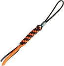 We Knife Co Paracord Lanyard Black And Orange Braided W/Blue Anodized Titanium Bead A01C -We Knife Co - Survivor Hand Precision Knives & Outdoor Gear Store