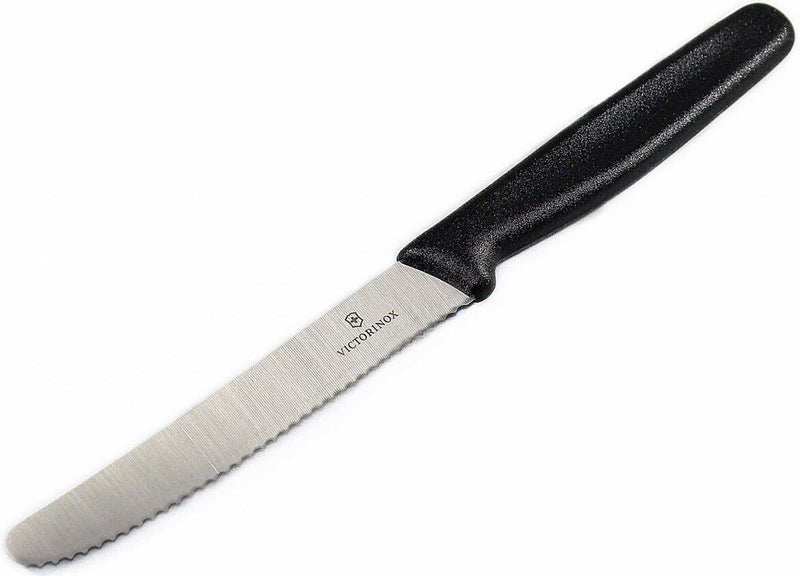 Victorinox Steak Fixed Knife 4.5" Serrated Stainless Steel Blade Black Nylon Handle 50833S -Victorinox - Survivor Hand Precision Knives & Outdoor Gear Store