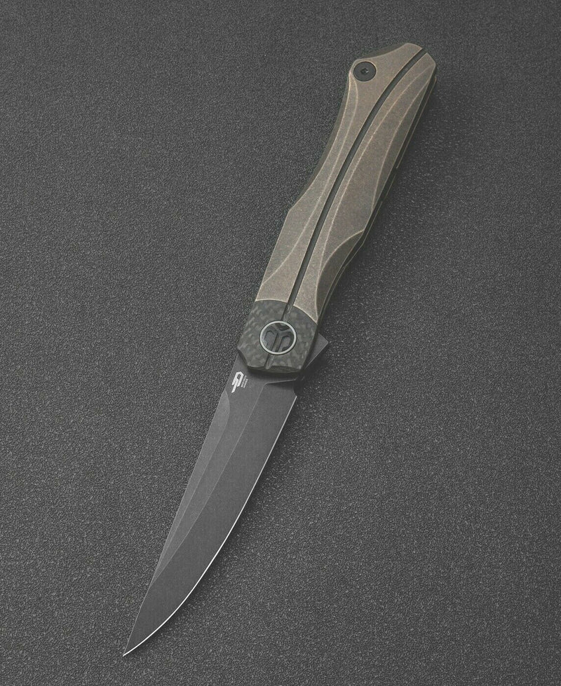 Bestech Knives THYRA Folding Knife 3.5" M390 Steel Blade Titanium/Carbon Fiber T2106C -Bestech Knives - Survivor Hand Precision Knives & Outdoor Gear Store