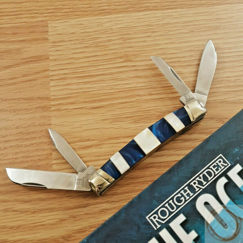 Rough Ryder Large Congress Pocket Knife Stainless Steel Blades Acrylic / Mother Of Pearl Handle 2022 -Rough Ryder - Survivor Hand Precision Knives & Outdoor Gear Store
