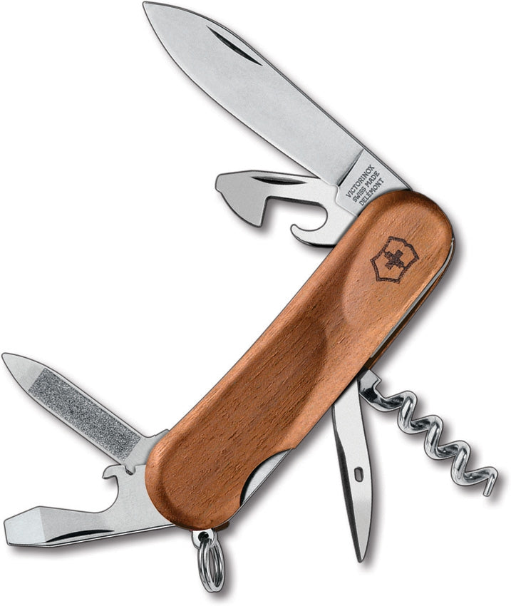 Victorinox Swiss Army Evolution Pocket Knife 10 Tools Includes Screwdriver Wood Handle 2380163X2 -Victorinox - Survivor Hand Precision Knives & Outdoor Gear Store