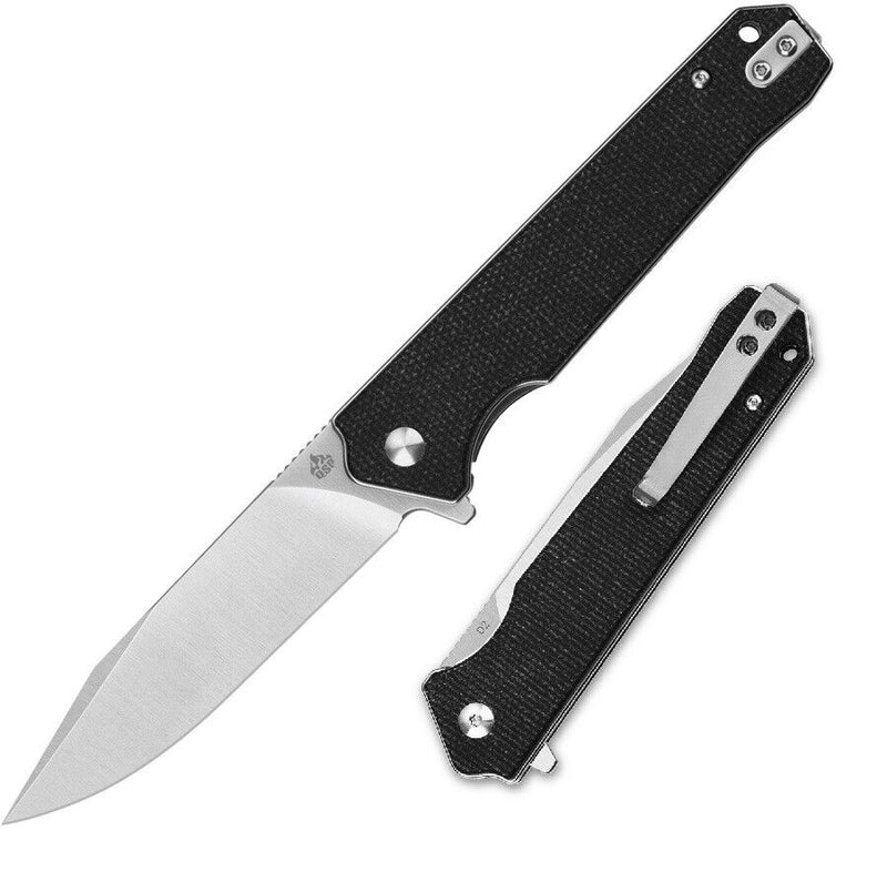 QSP Knife Mamba Linerlock Folding Knife 3.5" D2 Tool Steel Blade Black Micarta Handle 111G1 -QSP Knife - Survivor Hand Precision Knives & Outdoor Gear Store