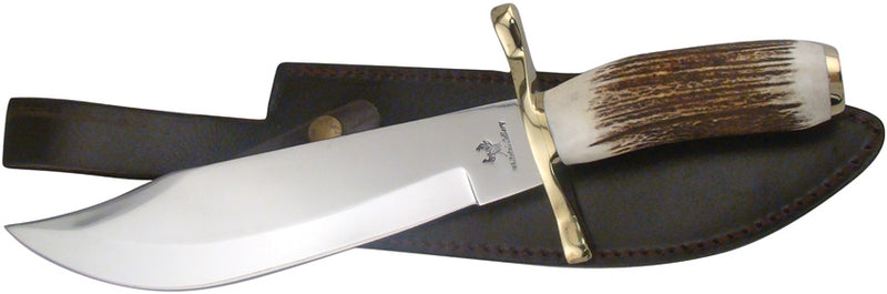 Frost Cutlery Whitetail Bowie Fixed Knife 9.5" Stainless Steel/Clip Point Blade Elk Stag Handle T005 -Frost Cutlery - Survivor Hand Precision Knives & Outdoor Gear Store