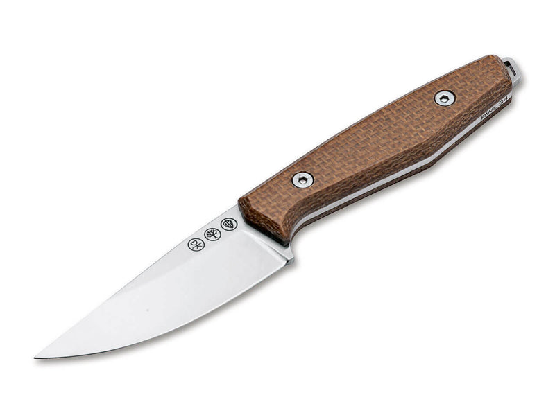 Boker AK1 Fixed Knife 3" RWL-34 Steel Full Tang Blade Brown Micarta Handle 120502 -Boker - Survivor Hand Precision Knives & Outdoor Gear Store