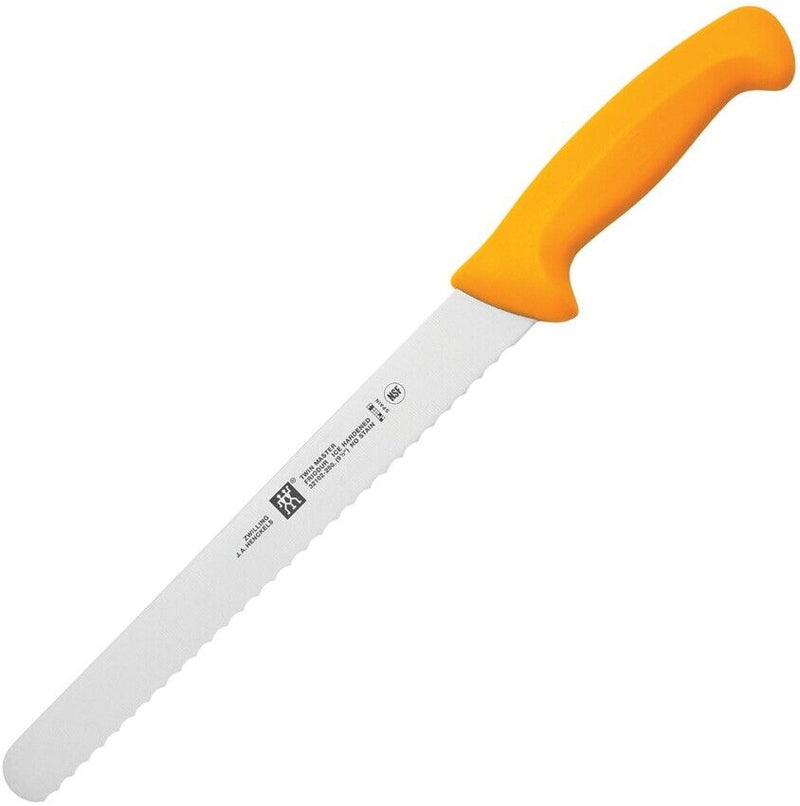 Henckels Zwilling Kitchen Twin Master Serrated Slicer Knife 10" Stainless Steel Blade Yellow Plastic Handle 32102250 -Henckels Zwilling - Survivor Hand Precision Knives & Outdoor Gear Store