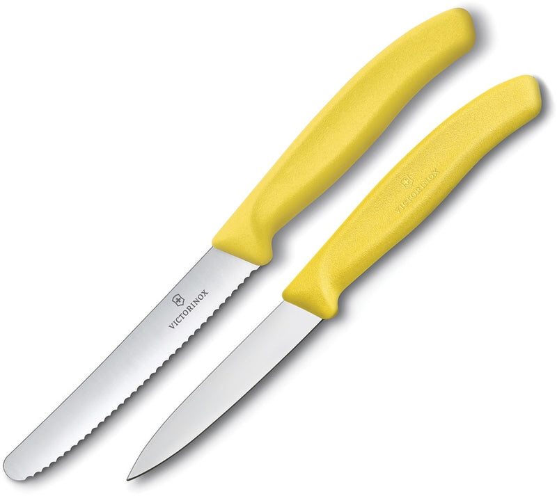 Victorinox Steak/Paring Set Kitchen Knife Stainless Steel Blade Yellow Polypropylene Handle 67836L118X2 -Victorinox - Survivor Hand Precision Knives & Outdoor Gear Store