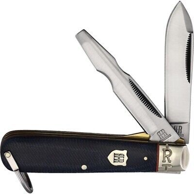Rough Ryder Electrician's Pocket Knife Stainless Steel Blades Denim Micarta Handle 2345 -Rough Ryder - Survivor Hand Precision Knives & Outdoor Gear Store