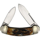 Rough Ryder Bow Canoe Pocket Knife Carbon Steel Blades Cinnamon Stag Bone Handle 2428 -Rough Ryder - Survivor Hand Precision Knives & Outdoor Gear Store
