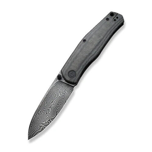 Civivi Sokoke Linerlock Folding Knife 3.38" Damascus Steel Drop Point Blade Black Linen Micarta Handle C22007DS1 -Survivor Hand - Survivor Hand Precision Knives & Outdoor Gear Store