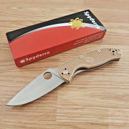 Spyderco Tenacious LWT Tan Folding Knife 3.38" 8Cr13MoV Steel Blade FRN Handle 122PTN -Spyderco - Survivor Hand Precision Knives & Outdoor Gear Store