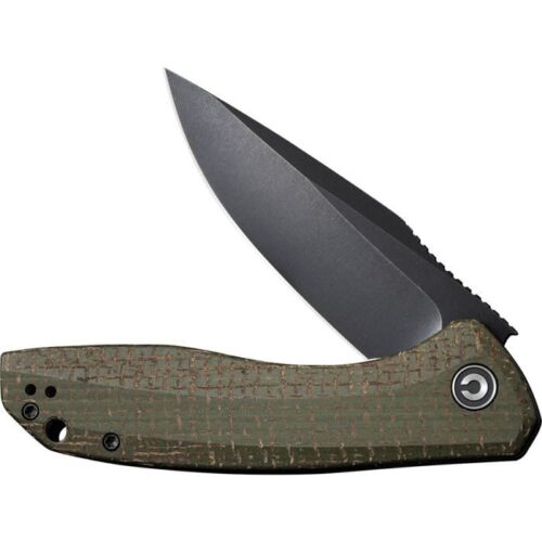 Civivi Baklash Folding Knife 3.5" 9Cr18MoV Steel Extended Tang Blade Green Micarta Handle C801K -Civivi - Survivor Hand Precision Knives & Outdoor Gear Store