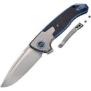 We Knife Co Press Check Frame Folding Knife 3.13" CPM-20CV Steel Drop Point Blade Titanium/Black And Blue G10 Inlay Handle 20078B2 -We Knife Co - Survivor Hand Precision Knives & Outdoor Gear Store