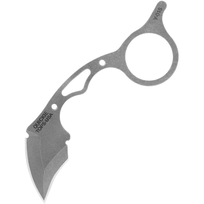 TOPS Quickie Fixed Knife 1.63" Tumbled Finish 1095HC Steel One Piece Construction Blade QCK01 -TOPS - Survivor Hand Precision Knives & Outdoor Gear Store