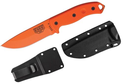 ESEE Model 5 Fixed Knife 5.25" Orange Powder Coated 1095HC Steel Blade G10 Handle 5POROR -ESEE - Survivor Hand Precision Knives & Outdoor Gear Store