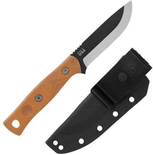 TOPS Fieldcraft Fixed Knife 3.75" 1095HC Steel Full Tang Blade Tan Micarta Handle MBROS01 -TOPS - Survivor Hand Precision Knives & Outdoor Gear Store