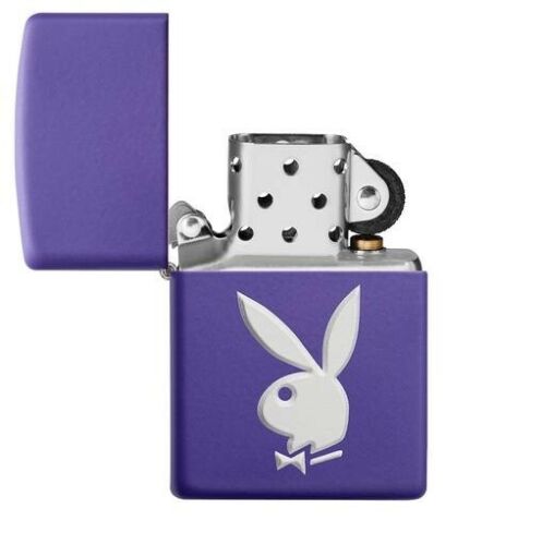 Zippo Playboy Rabbit Lighter Purple All Metal Construction Dimensions: 1.44" x 2.25" 17097 -Zippo - Survivor Hand Precision Knives & Outdoor Gear Store