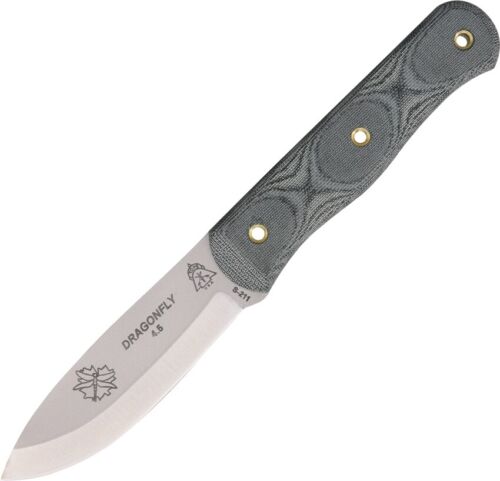 TOPS Dragonfly Fixed Knife 4.5" 1095HC Steel Blade Black Canvas Micarta Handle DFLY45 -TOPS - Survivor Hand Precision Knives & Outdoor Gear Store