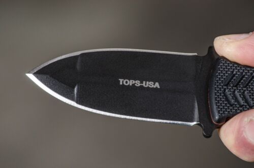 TOPS ICE Fixed Knife 3" Black 1095HC Steel Dagger Full Tang Blade G10 Handle ICED02 -TOPS - Survivor Hand Precision Knives & Outdoor Gear Store