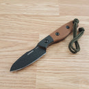 TOPS Hornero Fixed Knife 3" 1095HC Steel Blade Black / Tan Canvas Micarta Handle PHORN01 -TOPS - Survivor Hand Precision Knives & Outdoor Gear Store