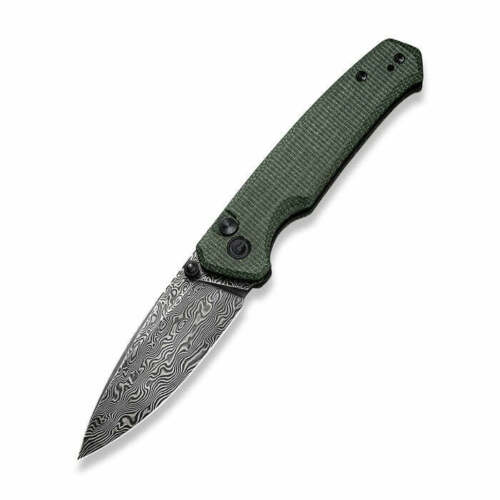 Civivi Altus Button Lock Folding Knife 3" Damascus Steel Blade Green Micarta Handle C20076DS1 -Civivi - Survivor Hand Precision Knives & Outdoor Gear Store