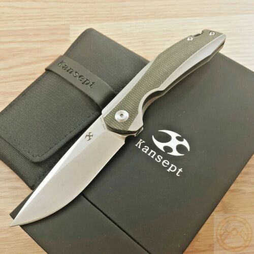 Kansept Knives Mini Accipiter Folding Knife 2.75" S35VN Steel Blade Titanium/Micarta Handle 2007A1 -Kansept Knives - Survivor Hand Precision Knives & Outdoor Gear Store