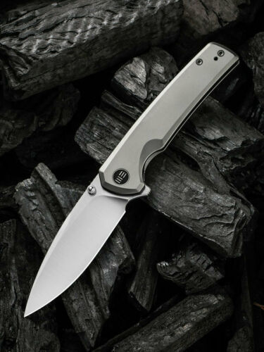 We Knife Co Frame Folding Knife 3.5" CPM-20CV Steel Blade Gray Titanium Handle 21014C1 -We Knife Co - Survivor Hand Precision Knives & Outdoor Gear Store