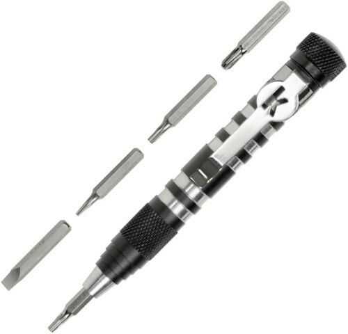 Kershaw TX Tool 5 Bit Kit Black & Silver Aluminum Body w/Bit Driver And Storage TXTOOL -Kershaw - Survivor Hand Precision Knives & Outdoor Gear Store