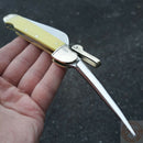 Rough Ryder Marlin Spike Pocket Knife 440 Steel Blades Yellow Smooth Synthetic Handle R897 -Rough Ryder - Survivor Hand Precision Knives & Outdoor Gear Store