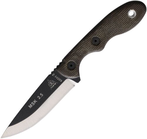 TOPS Mini Scandi Currin 1776 Fixed Knife 3" 1095HC Steel Blade Black Canvas Micarta MSK25C -TOPS - Survivor Hand Precision Knives & Outdoor Gear Store