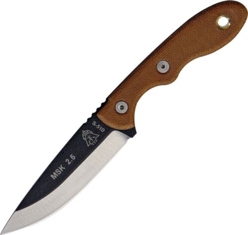 TOPS Mini Scandi Fixed Knife 2.75" 1095HC Steel Full Blade Tan Canvas Micarta Handle MSK25 -TOPS - Survivor Hand Precision Knives & Outdoor Gear Store